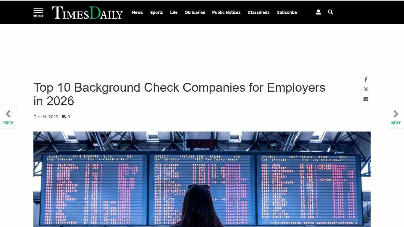 Top 10 Background Check Companies for Employers in 2026 | Sponsored Content | timesdaily.com